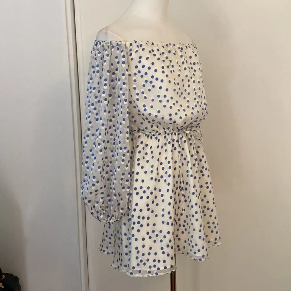 Lovers + Friends World Traveler Mini Dress Size XS in Speckled Ocean - Picture 7 of 16